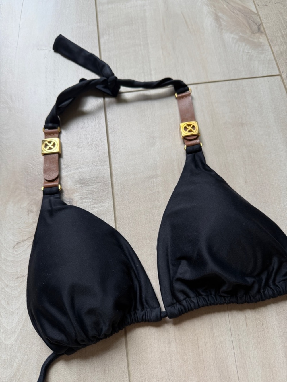 Black Triangle Halter Bikini Top - Classic Swimwear